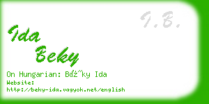 ida beky business card